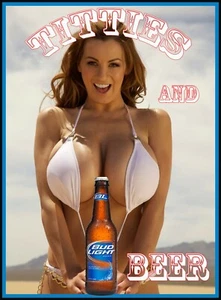 BL SEXY TITTIES AND BEER BEER FRIDGE TOOL BOX MAGNET - Picture 1 of 1