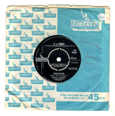 P. J. PROBY - SOMEWHERE / JUST LIKE HIM. UK ORIG 1964 7" & CO/SLEEVE. EX - Image 1 of 4