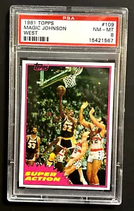 1981 Topps #109 Magic Johnson PSA 8 LA Lakers All Time Great! Sharp Karte - Bild 1 von 2