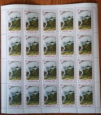 HAITI, 1975, 25 CENTIMES, AUDUBON BIRDS, CRANE, SHEET/20 - Image 1 of 2