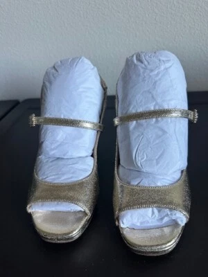 NUEVO EN CAJA SANDALIA SIMEON BY NINA PLANTINO LÁMINA METÁLICA TEXTURIZADA CON PLATAFORMA TALLA 6.5 Foto 1 de 4