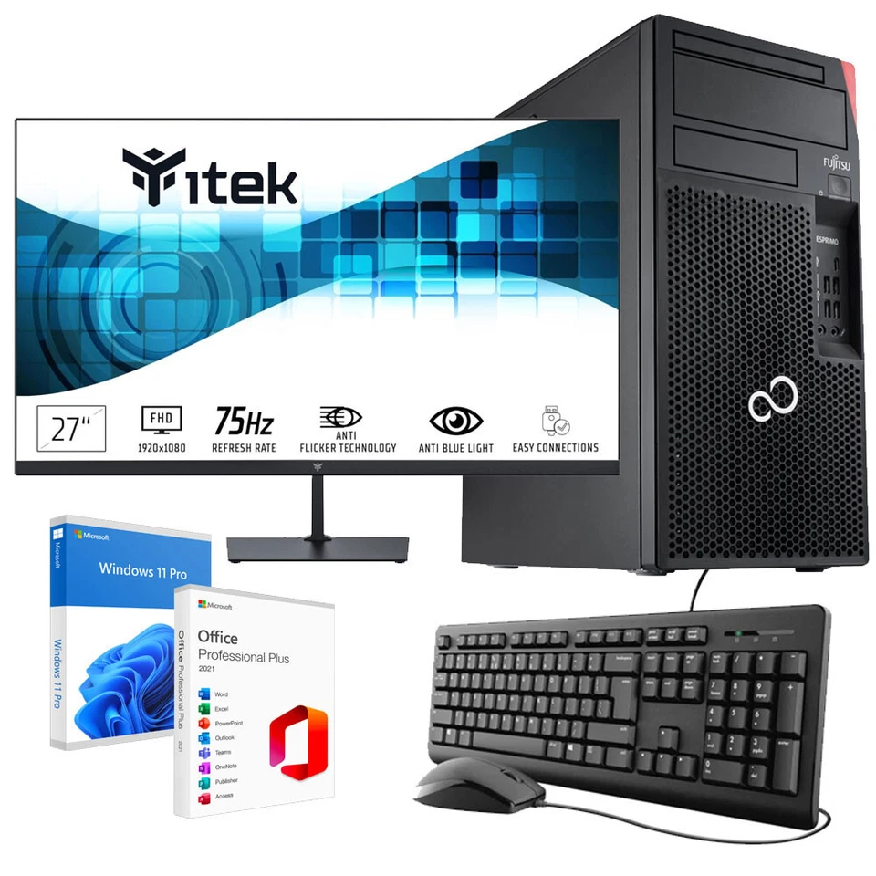 PC Ricondizionato Computer Completo FUJITSU P758 i5-8400 16GB 512GB MONITOR 27" - Immagine 1 di 1