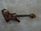 Hard Rock Cafe Pin PPattaya Red/Black Explorer Guitar with Skulls Halloween 2002