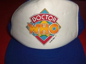Doctor Who Trucker Hat Mesh Back Blue & White RARE Vintage - Picture 1 of 5