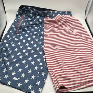 Vineyard vines USA performance Shorts boys Size Large Whale Flag Red White Blue - Picture 1 of 8