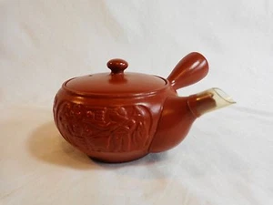 ASIAN TEA POT Pico Lateral Arcilla Roja Cerámica 1 Taza Fotos de Pesca Chip en Pico - Imagen 1 de 8