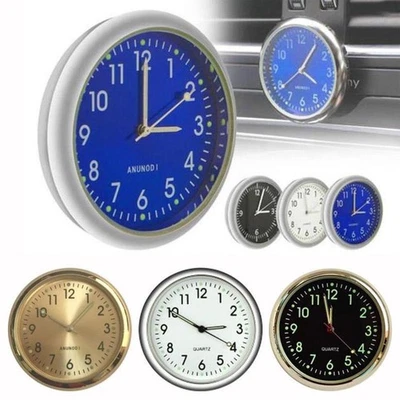 Pocket Small Mini Luminous Quartz Analog Watch Stick-On For Car BikeClock G6A7 - Bild 1 von 4