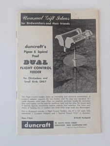 Duncraft Bird Feeder Catalog Squirrel Proof Wildlife Supply Mid Century c1960s - Picture 1 of 5