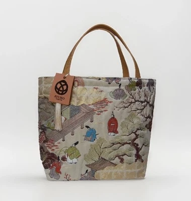 Story Collection #4 | Silk Kimono Obi Tote Bag | Handmade Japanese Upcycled Bag - Image 1 of 4