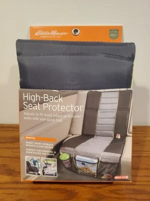 NUEVO Eddie Bauer First Adventure Protector de Asiento Respaldo Alto Nuevo en Paquete Cubierta de Coche Lindo Gris Foto 1 de 4