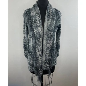 Denim & Supply Ralph Lauren Southwest Aztec Shawl Gray Fringe Sweater Cardigan S - Picture 1 of 7