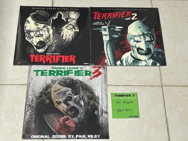 Paul Wiley - Terrifier 1, 2 & 3  soundtrack LP's. New/sealed 2023 ESC Lab number - Image 1 of 4