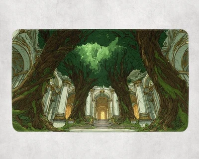 Alfombra de juego Radiant Forest Temple Magic Gathering Green Mana Magic The Gathering Foto 1 de 4