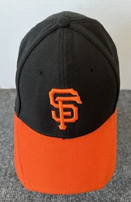 San Francisco Giants Fitted Hat Black Orange “SF” Logo New Era 39Thirty MLB - Image 1 of 4