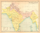 BRITISCH-INDIEN Militärdivisionen. Nordarmee. Südliche Armee. Burma 1909 Karte