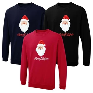 Santa Claus Merry Christmas Sweatshirt Christmas Vacation Xmas Party Men Jumper - Picture 1 of 4
