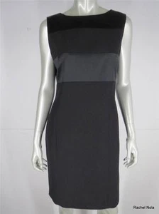 Vestido Jones New York Talla 8 M Sin mangas Negro a Rayas Cóctel Vaina de Noche - Imagen 1 de 9
