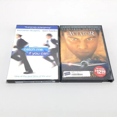LOT 2 Leonardo DiCaprio DVD MOVIES: Catch Me If You Can + AVIATOR  - Image 1 of 4