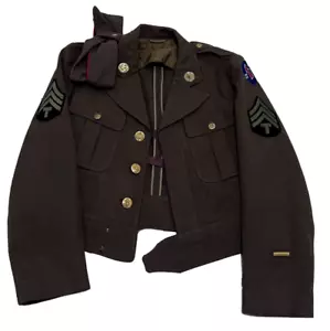 Giacca Ike vintage WW2 con nome e toppe - Foto 1 di 6