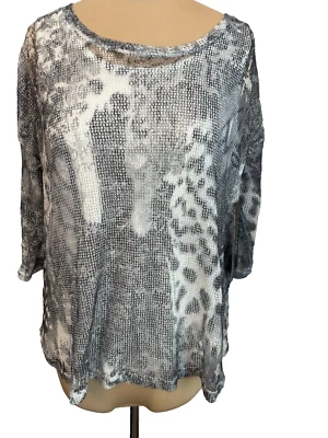 Top Onque informal de ganchillo para damas negro y blanco con mangas blancas manga 3/4 talla XL NUEVO CON ETIQUETAS Foto 1 de 4