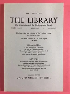 The Biblioteca - Bibliographical Society - Sixth Serie Vol.5 No.3 Settembre 1983 - Foto 1 di 3