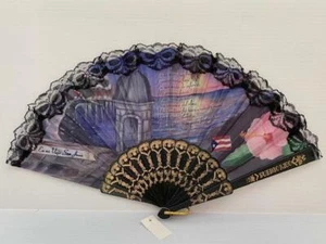 PUERTO RICO RICAN BORICUA HAND FAN WITH EN MI VIEJO SAN JUAN SONG SOUVENIR NEW - Picture 1 of 11