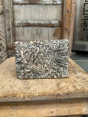 Bloque textil antiguo raro de madera tallado a mano para impresión en bloque Foto 1 de 4