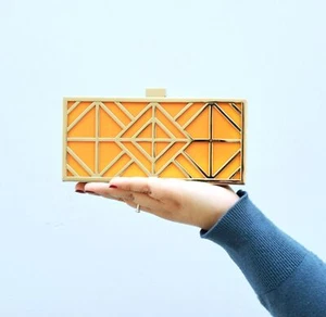 NWT Tory Burch RUNWAY Frete Clutch Bag in Orange $495+ - Picture 1 of 9