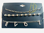 Madrag Jewelry Womens Ankle Love Word Rhinestones Pendant Bracelet Chains