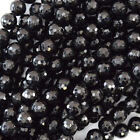 Aa Natural Faceted Black Tourmaline Round Beads 15" Strand 3mm 4mm 6mm 8mm 10mm