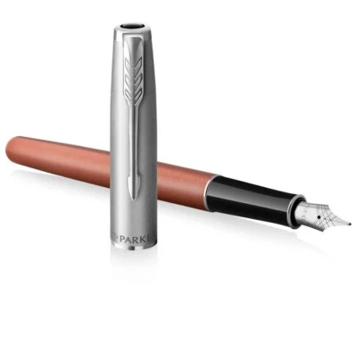 Parker Sonnet Orange Chrome Trim  Med Pt Fountain Pen New In Box 2169229 - Image 1 of 2