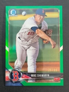 2018 Bowman Chrome Draft Green Refractor #101 Mike Shawaryn Red Sox #'d 26/99 - Bild 1 von 6
