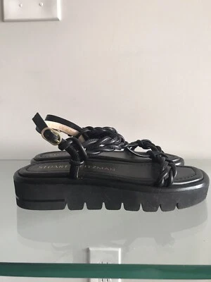 NEW $296 STUART WEITZMAN CALYPSO BRAIDED SLINGBACK PLATFORM SANDALS SZ 5B - Image 1 of 4