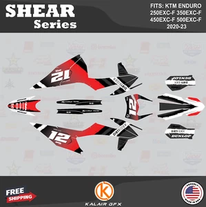 Kit de gráficos para KTM 250EXC-F 350EXC-F 450EXC-F 500EXC-F 2020-23 rojo cizallamiento - Imagen 1 de 6