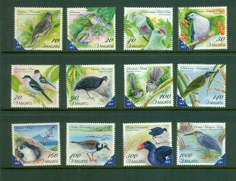 Vanuatu #1025-36  (2012 Birds definitive set) VFMNH CV $51.85 Cover