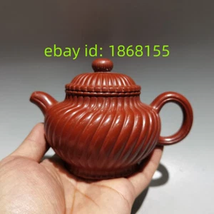 5.5″ China Yixing Zisha red Clay Handmade carved Kung Fu tea Exquisite Teapot - Picture 1 of 9