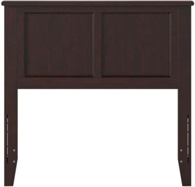 Cabecero de panel de madera doble acabado espresso muebles de dormitorio montaje en marco de cama Foto 1 de 4