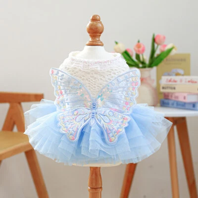 Sweet Puppy Dog Butterfly Princess Skirt Pet Dog Lace Cake Camisole Tutu Dress - Image 1 of 4