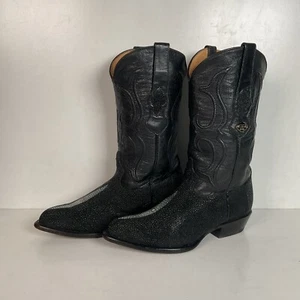 Los Altos Exotic Sea Stingray Cowgirl Boots 8 M Classic Black - Picture 1 of 18