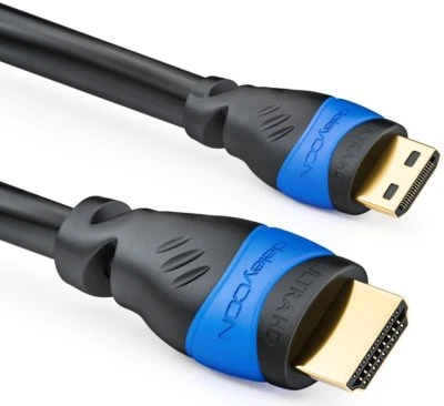 5m mini HDMI Kabel | 2.0 / 1.4a kompatibel | High Speed mit Ethernet - deleyCON - Bild 1 von 4