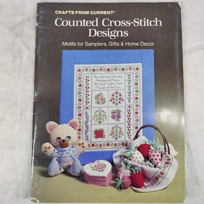 1984 Vtg Counted Cross-Stitch Designs Samplers Motifs Gifts & Home Needlepoint - Image 1 of 4