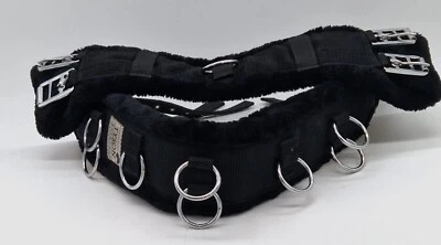 Longiergurt Nylon Plüsch S Welsh  Shetty Tysons Bauchgurt  Kunstfell TY Schwarz - Bild 1 von 4