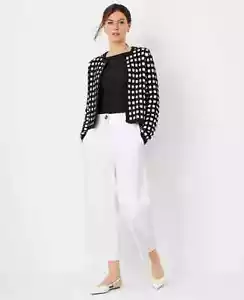 NEW $109 ANN TAYLOR The Kate wide leg crop pants white sz 2P - Picture 1 of 3