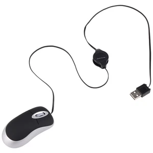 1X(Mini USB Wired Mouse Retractable Cable Tiny Small Mouse 1600 DPI Optical9623 - Picture 1 of 16