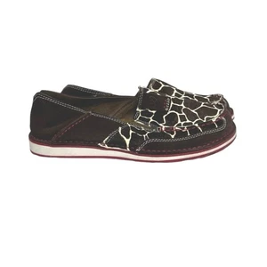 Ariat Women’s Cruiser Chocolate Chip Giraffe Suede Slip On Shoes Size 8 - Picture 1 of 11