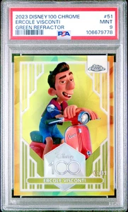 ERCOLE VISCONTI #51 2024 Topps Chrome Disney GREEN REFRACTOR🔥01/99 PSA 9 - Bild 1 von 2