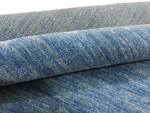 Handloom Solid Blue Wool Rug – 8x10 ft Handmade Carpet for Modern Living Room - Picture 1 of 7