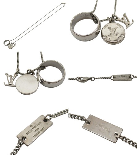 LOUIS VUITTON（LV） LOUIS VUITTON Anello Collana Monogramma Ciondolo Accessorio M62485 Argento con Scatola