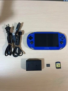 Sony PS Vita PCH1000 Console Blue 8GB memory card Game Software NETHIGH Set USED - Picture 1 of 6