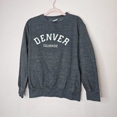 Sudadera deportiva MV para hombre pequeña gris Denver Colorado cuello redondo pulóver informal Foto 1 de 4
